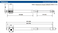 Preview: Tousek - 11260190 - Drehtorantrieb TURN UP2 links, bis 350 kg Flügelgewicht und 3.0 m Flügelbreite, Hub 400 mm