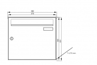 Preview: Max Knobloch - Wandbriefkasten ca. 33 Liter Postvolumen   -   B x H x T :   370 x 330 x 270 mm