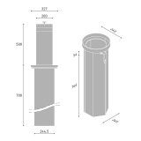Preview: Rise - 9343008 - Ranger - Halbautomatischer Edelstahl-Poller HUB 500 mm Ø200mm Zylinder, 11.000 Joule, aus elektropoliertem Edelstahl AISI 316. mit Fundamentkasten