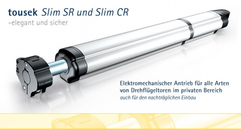 Tousek - 11260280 - Drehtorantrieb SLIM CLR bis 150 kg und 2.5 m max. Flügelbreite, mit Endschalter, möglicher SLIM SLR Ersatz