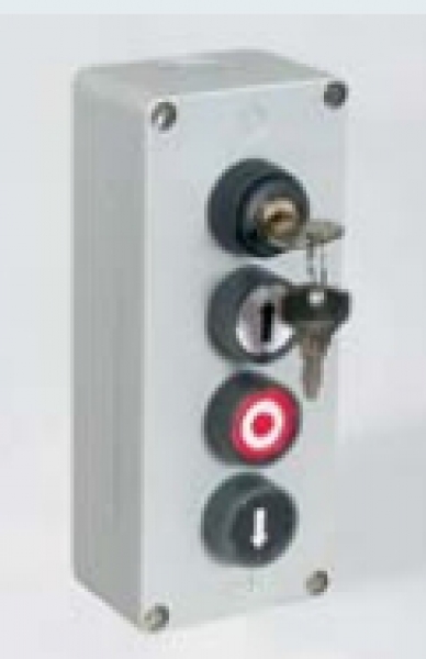 Tousek - 13330150 - Aufbaudrucktaster KDT 4, IP65, 4-fach Drucktaster mit "IV" Tasten mit Schlüsselknebel