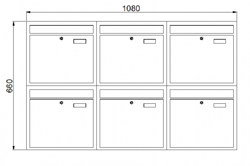Nothnagel - Briefkasten 6 Wohneinheiten - Briefkastenanlage - 9016 - Gemeinschaftsbriefkasten, Briefkastenset. 6 WE