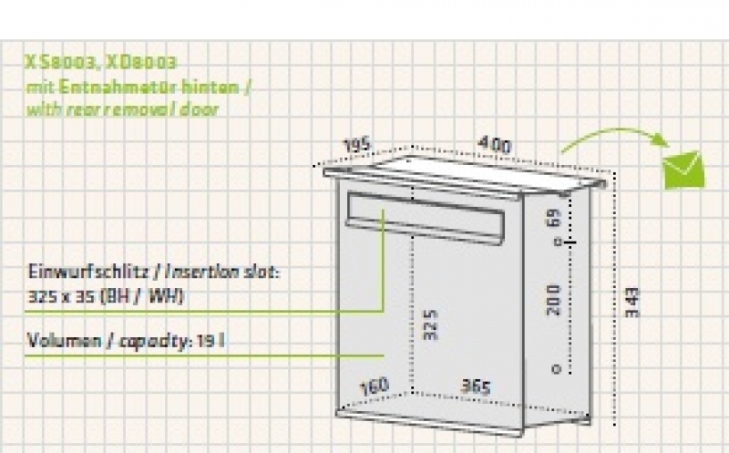 Max Knobloch - XS8003 - Likno ZBK, Zaunbriefkasten pulverlackiert