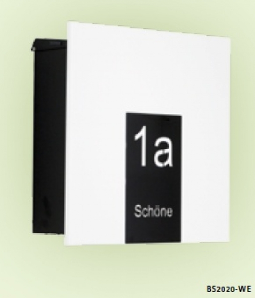 Max Knobloch - BS2020  -COMO - Aufputz-Wand- Briefkasten - , Aluminium-Front, pulverbeschichtet