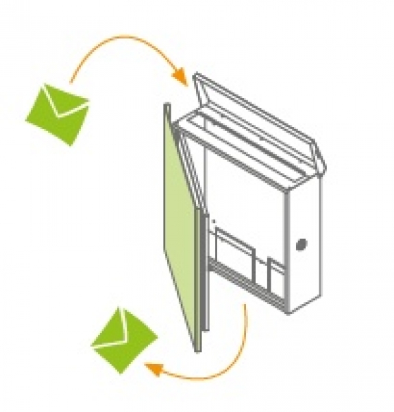 Max Knobloch - BS2020  -COMO - Aufputz-Wand- Briefkasten - , Aluminium-Front, pulverbeschichtet