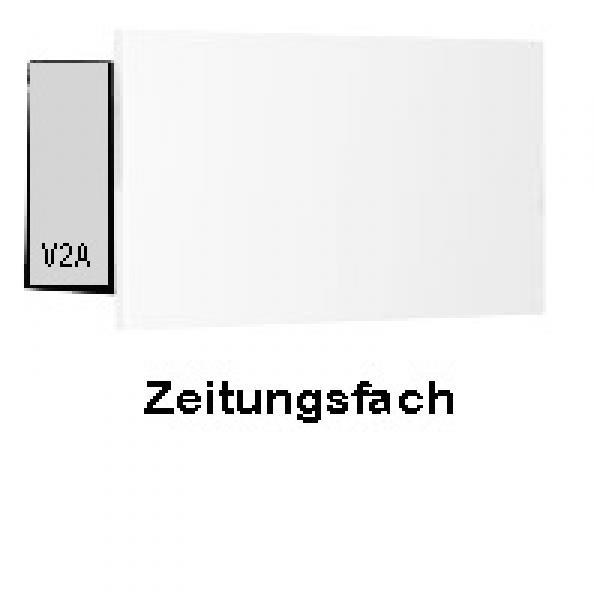 Max Knobloch - BS2500-5  - Zeitungsfach - Front ALU-pulverbeschichtet,  Kasten V2A