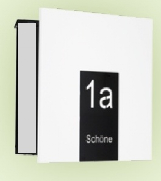 Max Knobloch - BS2020 -5- COMO - Aufputz-Wand- Briefkasten -  Aluminium-Front, pulverbeschichtet, Kasten Edelstahl