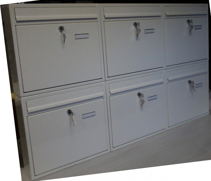 Nothnagel - Briefkasten 6 Wohneinheiten Hausflur - Briefkastenanlage - RAL9016 - Gemeinschaftsbriefkasten, Briefkastenset. 6 WE