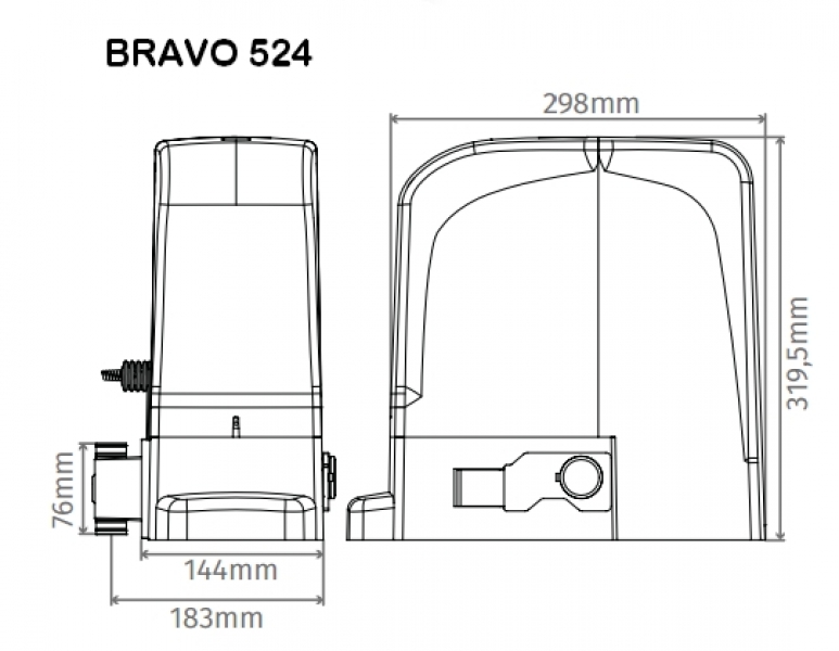 Motorline - KIT BRAVO524 mit Steuerung, Lichtschrankenpaar, 2 Handsender, Not - Batterie