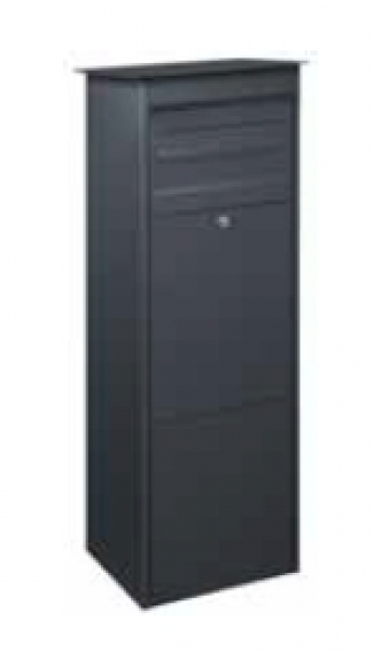 Max Knobloch - S7000-AT - JASPER- Standbriefkasten, Front-Entnahme, anthrazit RAL 7016, Kleinpaketkasten,