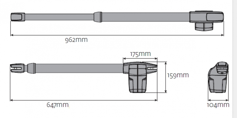 Motorline - Lince300-Einflügel-Kit rechts mit Steuerung MC1, Lichtschrankenpaar MF30, 2 Handsender FALK
