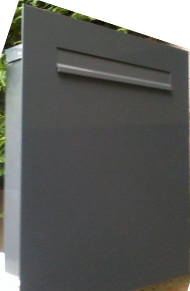 Zaunbriefkasten ZBK401-Basismodell - 145 mm Großraum-Zaunbriefkasten - Einbau-Briefkasten, Durchwurfbriefkasten, Entnahme hinten, Kastenmaße: B360 x H440 mm Frontblende:  B470 x H520 mm