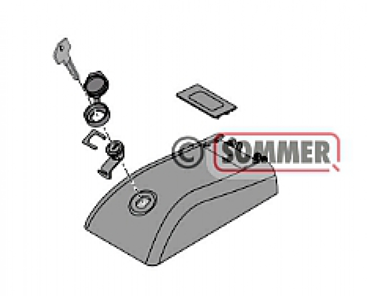 Sommer - 2384V000 - Haube Oberteil mit Schloß Twist 350