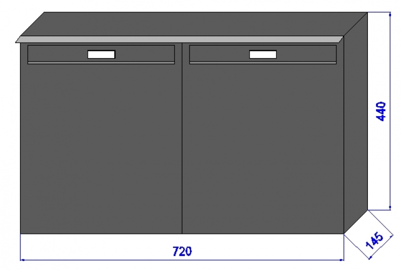 Zaunbriefkasten ZBK 412 basic für 2 WE, zwei Familien
