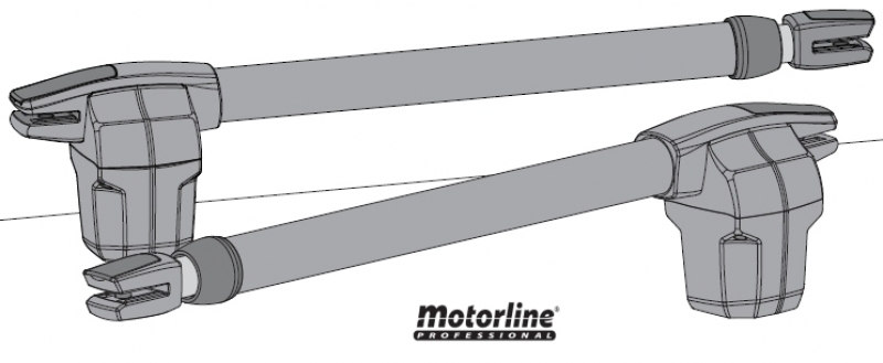 Motorline - Lince600-Kit (Flügel bis4m) mit Steuerung MC2, LichtschrankenpaarMF30, 2 Handsender FALK