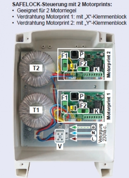 Tousek - 12112280 - Steuerung mit Gehäuse für zwei Motorriegel "Safelock"